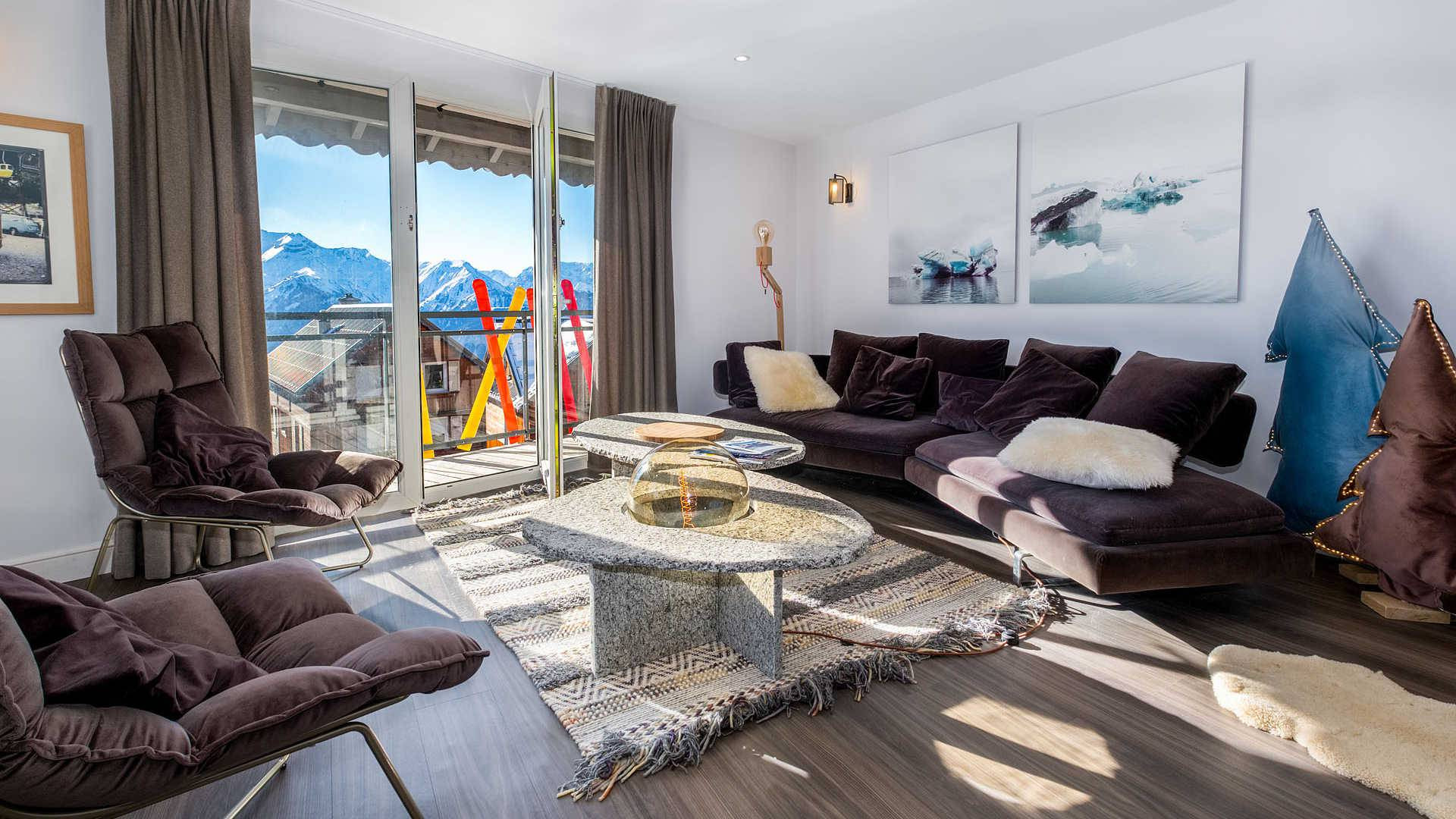 Alpe D'Huez Location Appartment  Luxe Alpi Salon