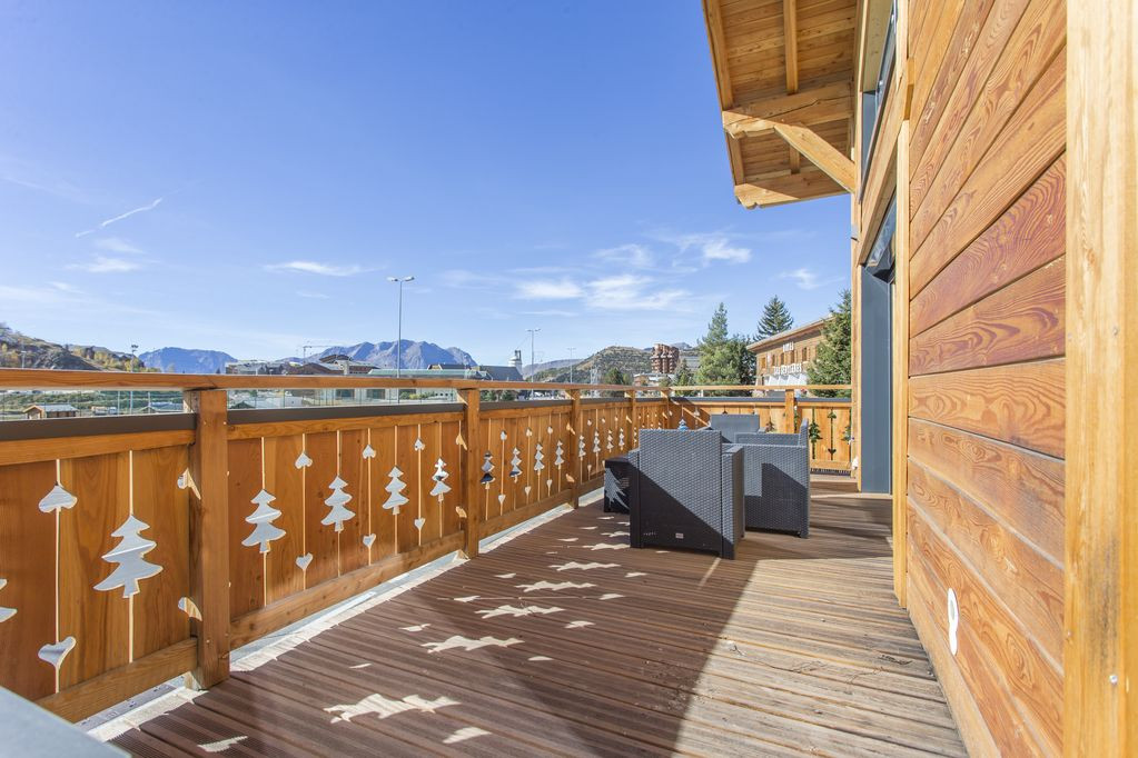 Alpe D'Huez Location Chalet Luxe Acumanite Balcon