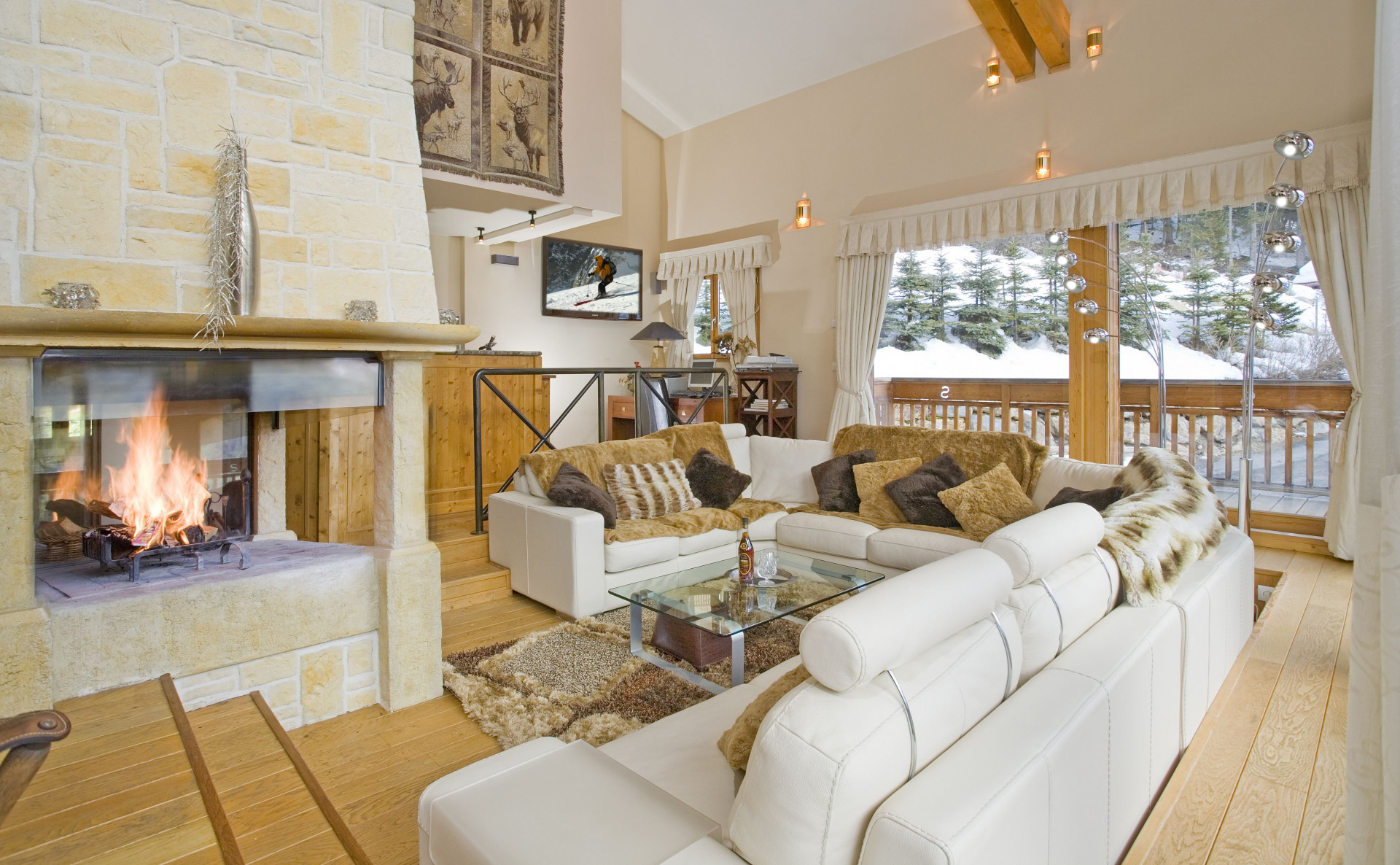 Chamonix Les Houches Location Chalet Luxe Picrolite Salon