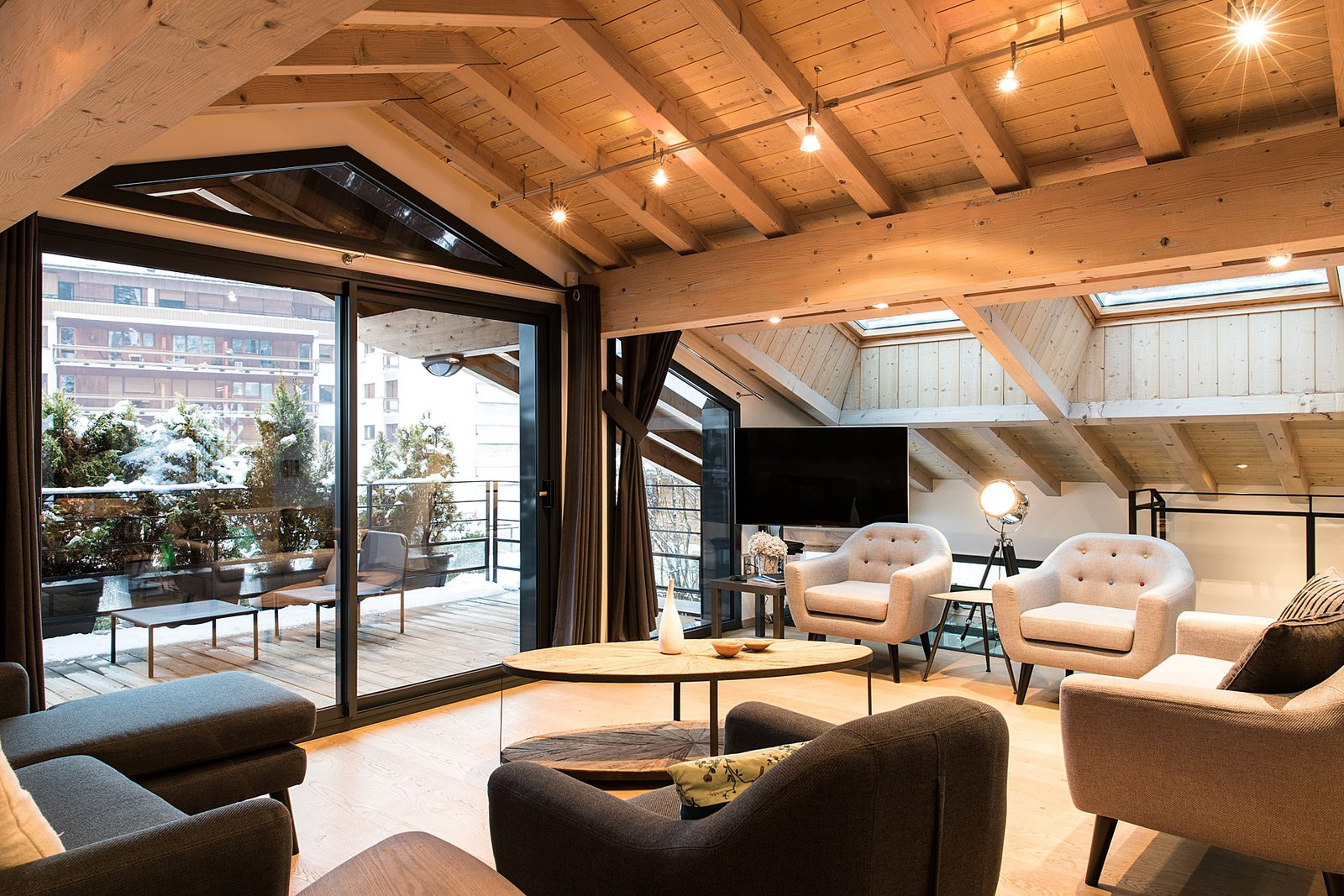 Chamonix Location Chalet Luxe Coratice Salon 