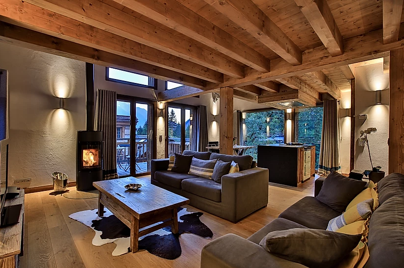 Chamonix Location Chalet Luxe Coraudin Séjour