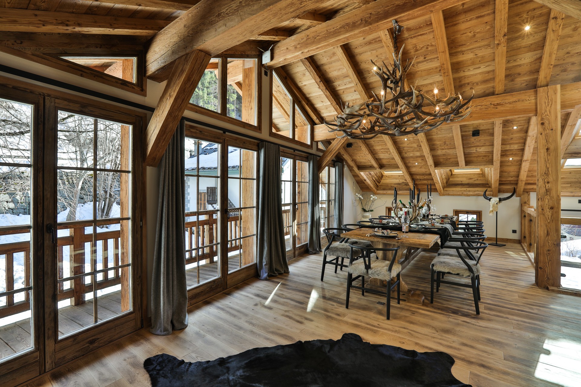 Chamonix Location Chalet Luxe Coroudin Salle A Manger