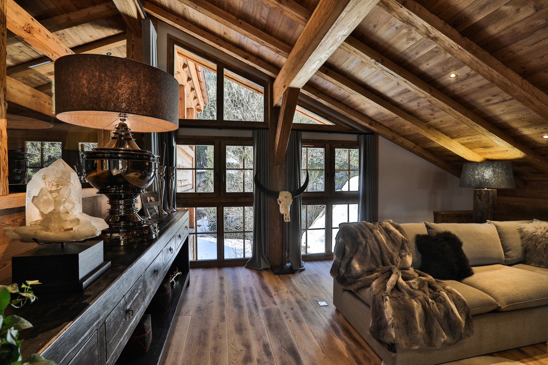 Chamonix Luxury Rental Chalet Coroudin Living Area