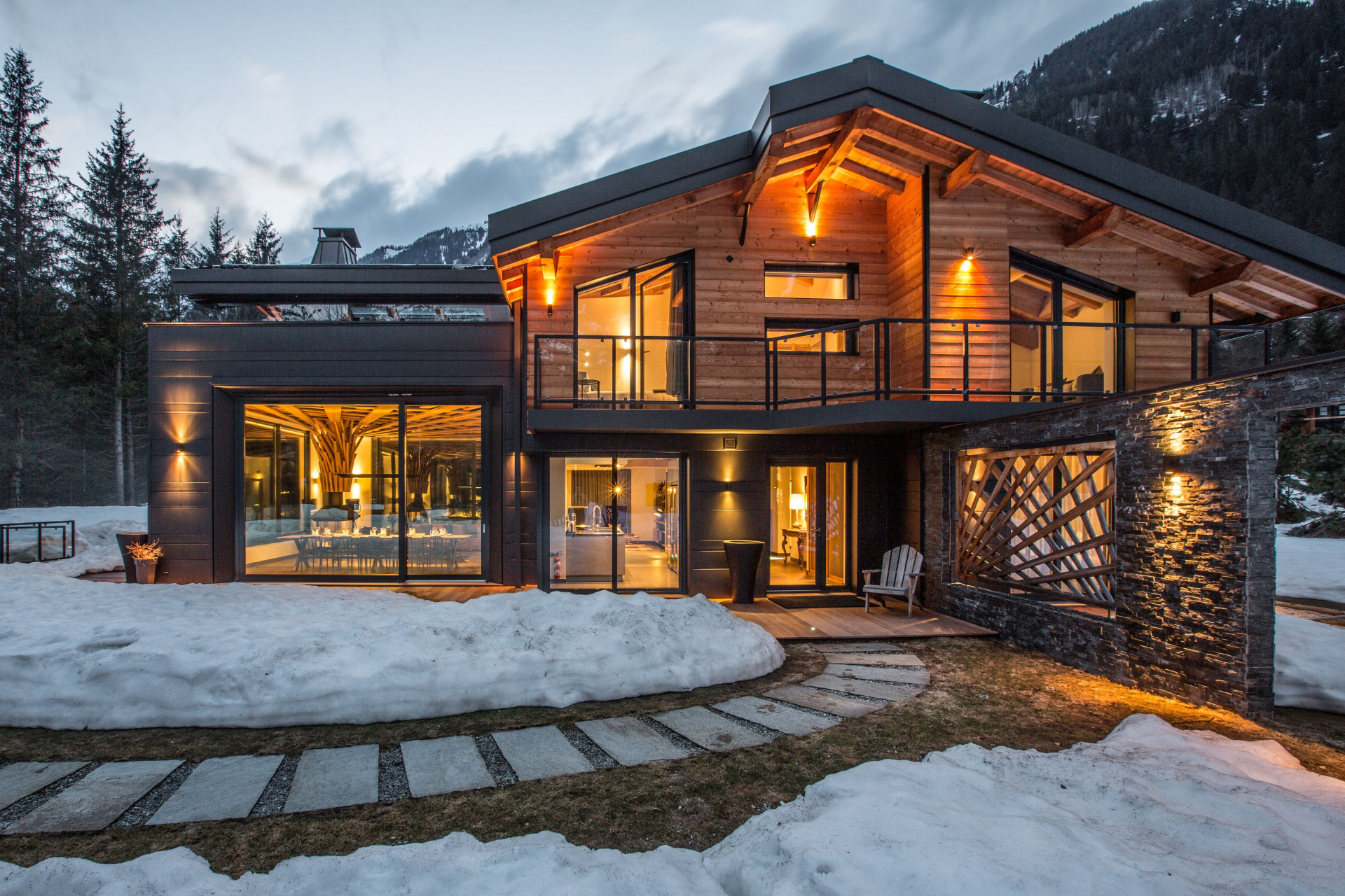 Chamonix Location Chalet Luxe Pitch Agate Chalet Nuit 