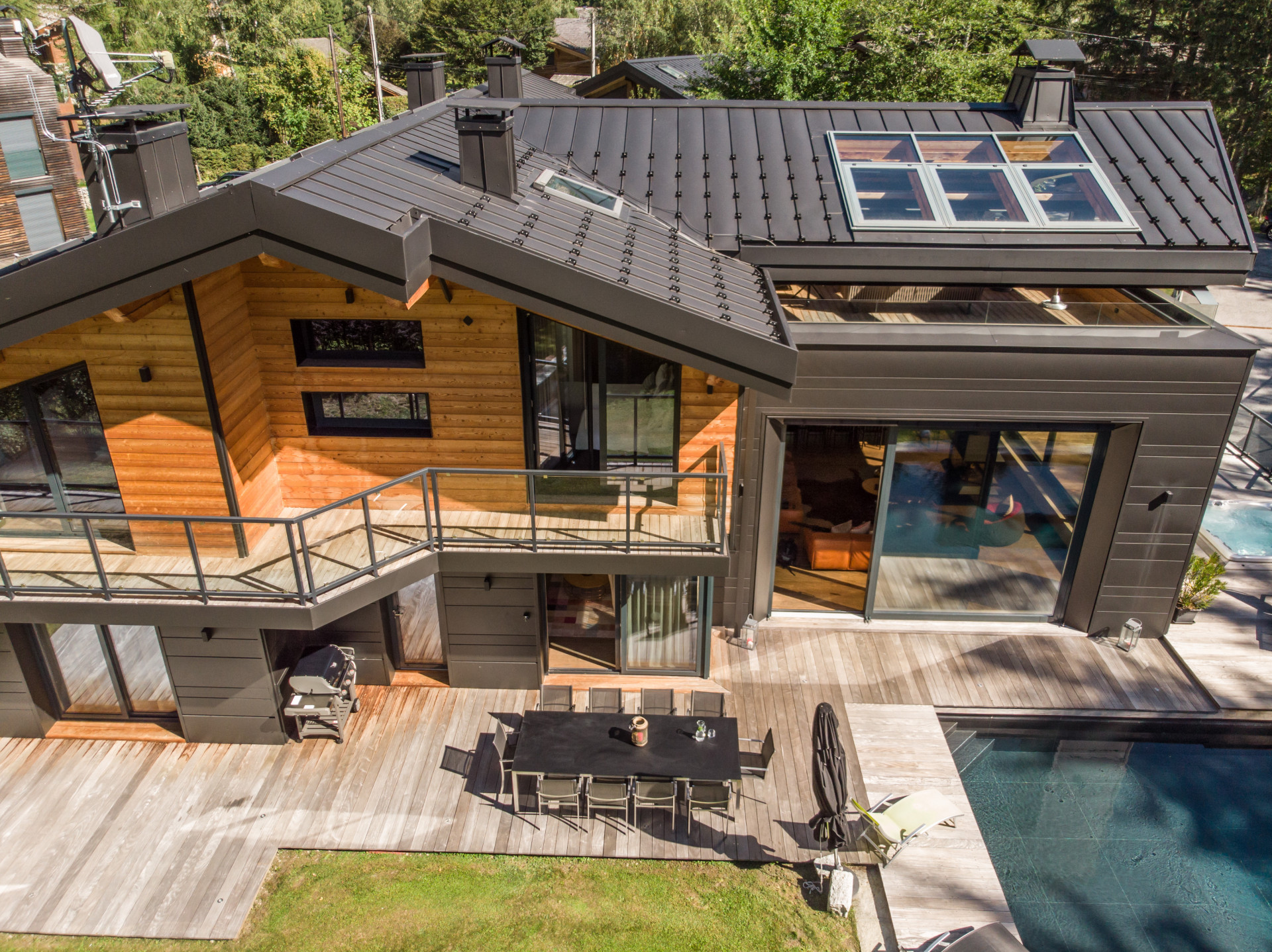 Chamonix Location Chalet Luxe Pitch Agate Propriété Vue De Haut 