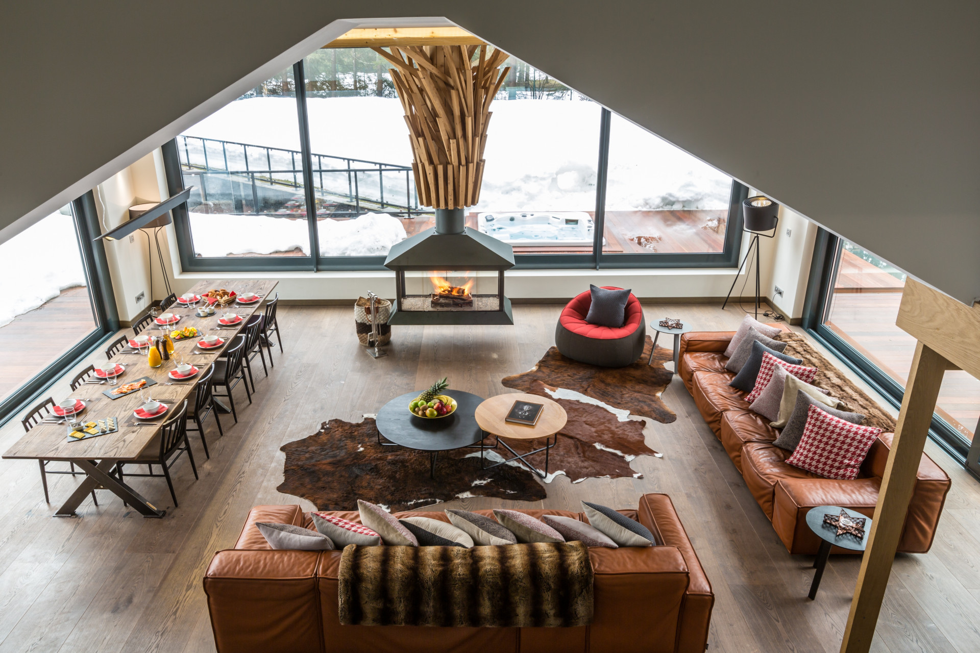 Chamonix Location Chalet Luxe Pitch Agate Salon 