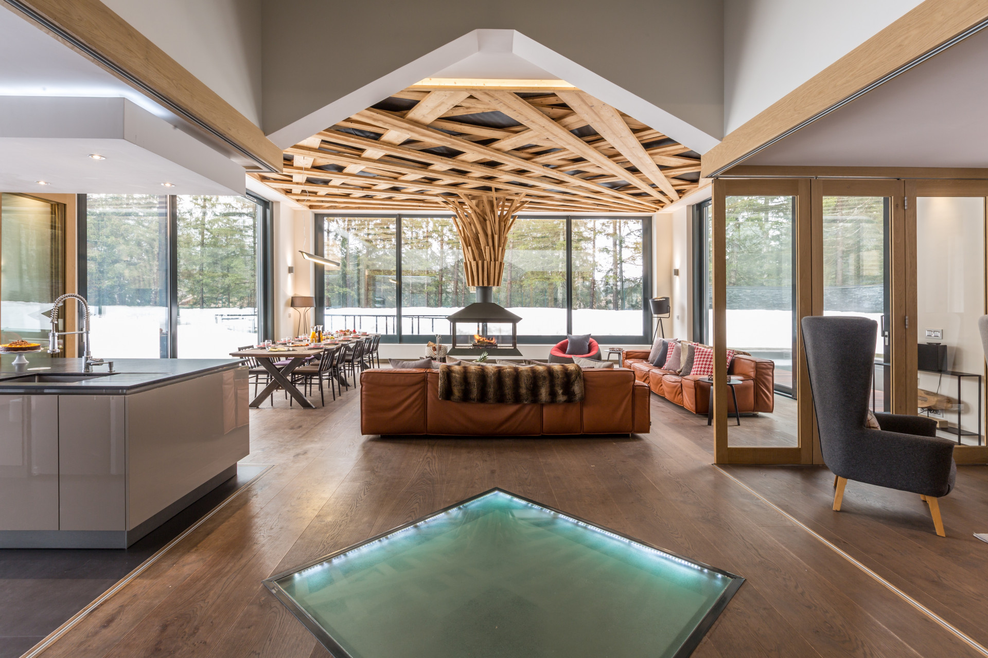 Chamonix Location Chalet Luxe Pitch Agate Séjour 