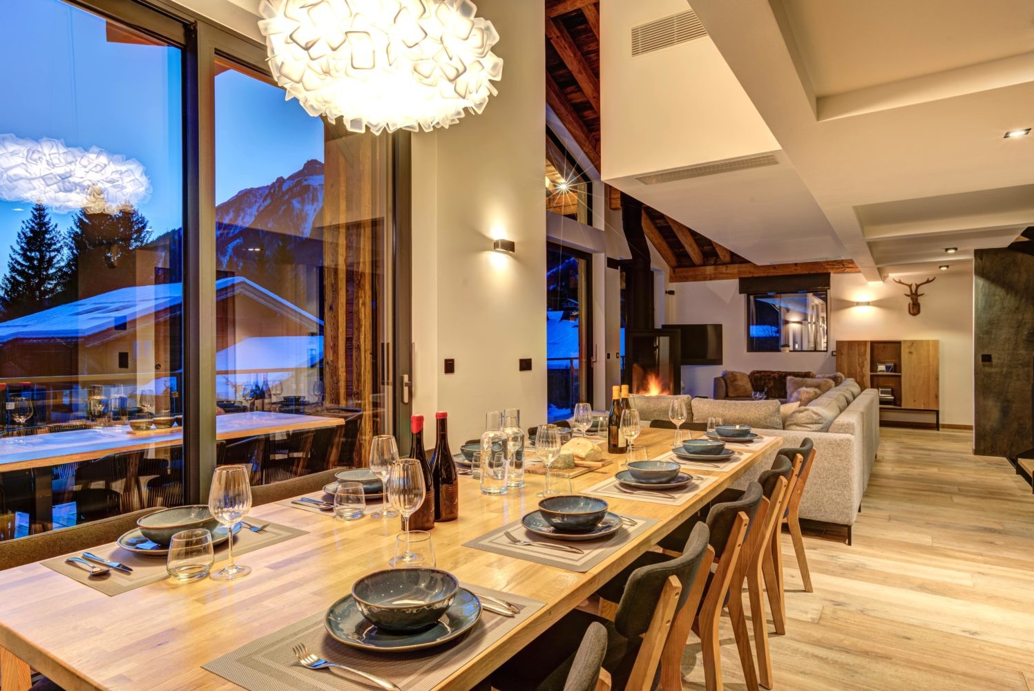 Chamonix Mont Blanc Rental Chalet Luxury Paradamote Dining Room 1