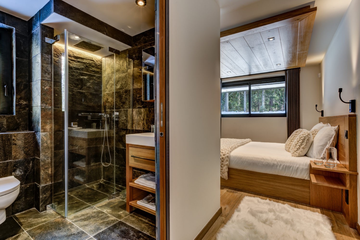 Chamonix Mont Blanc Rental Chalet Luxury Paradamote Bathroom 1