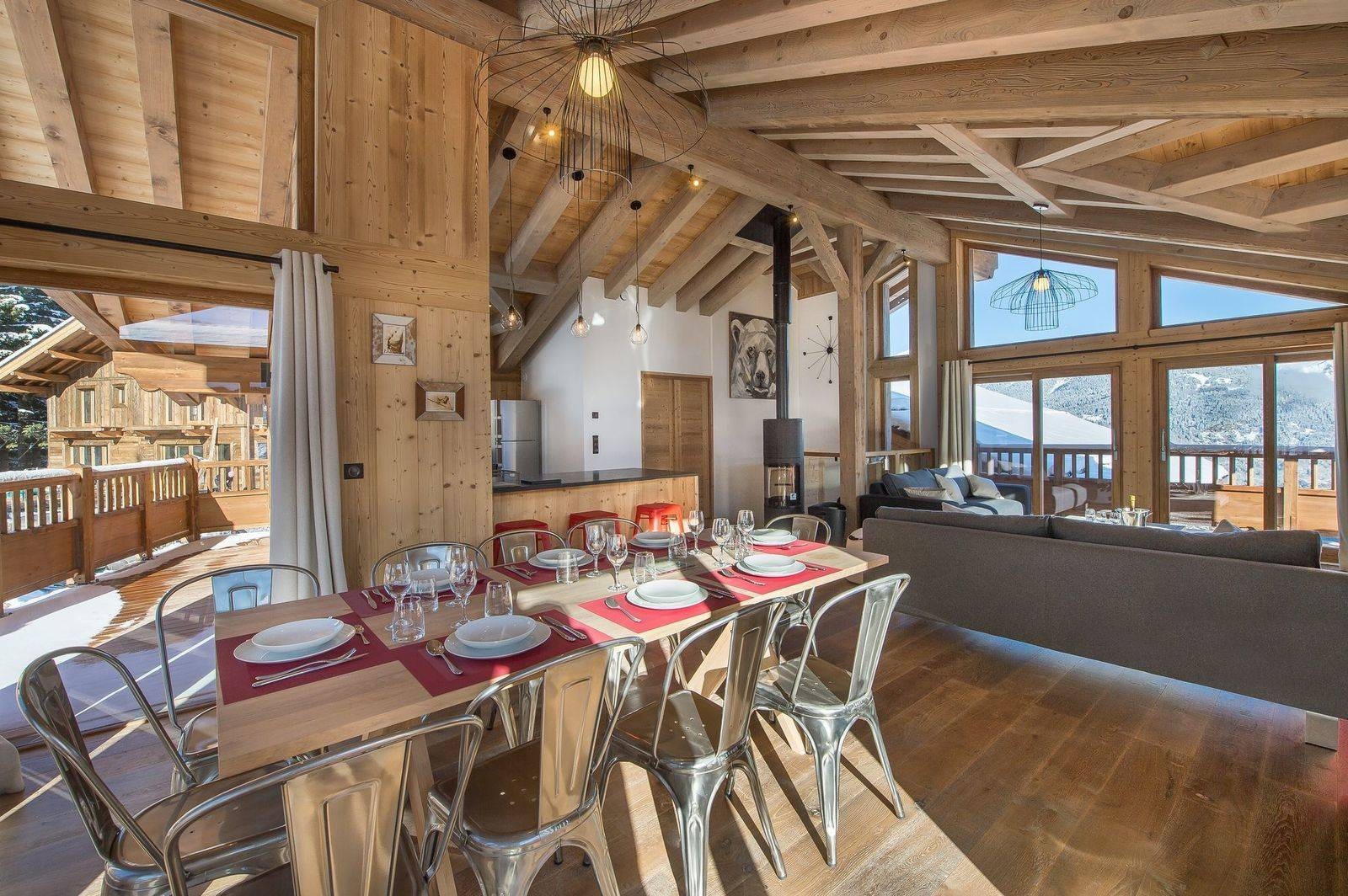 Courchevel 1550 Luxury Rental Chalet Nibite Dining Room 2