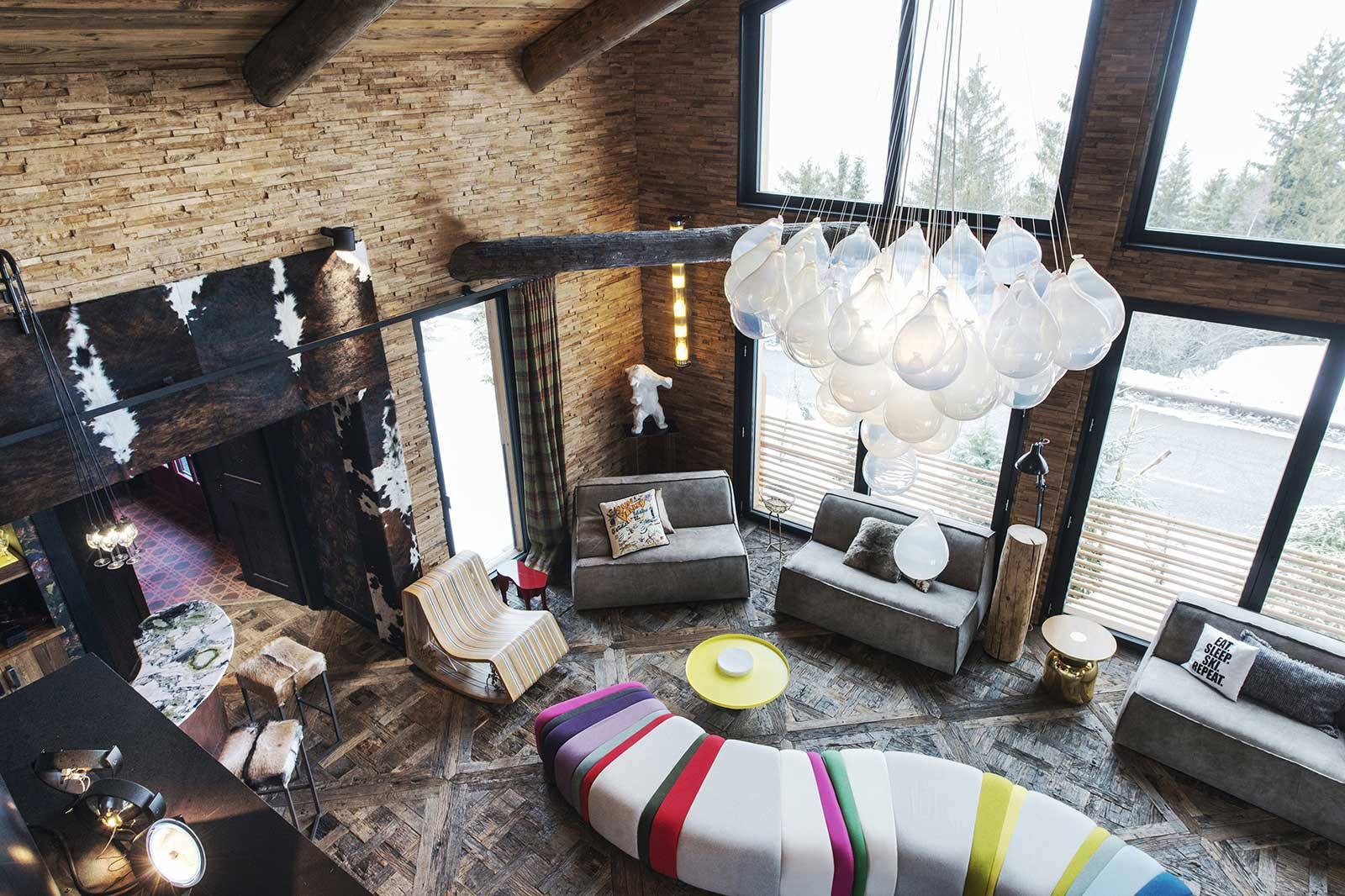 Courchevel 1550 Luxury Rental Chalet Niubise Living Room