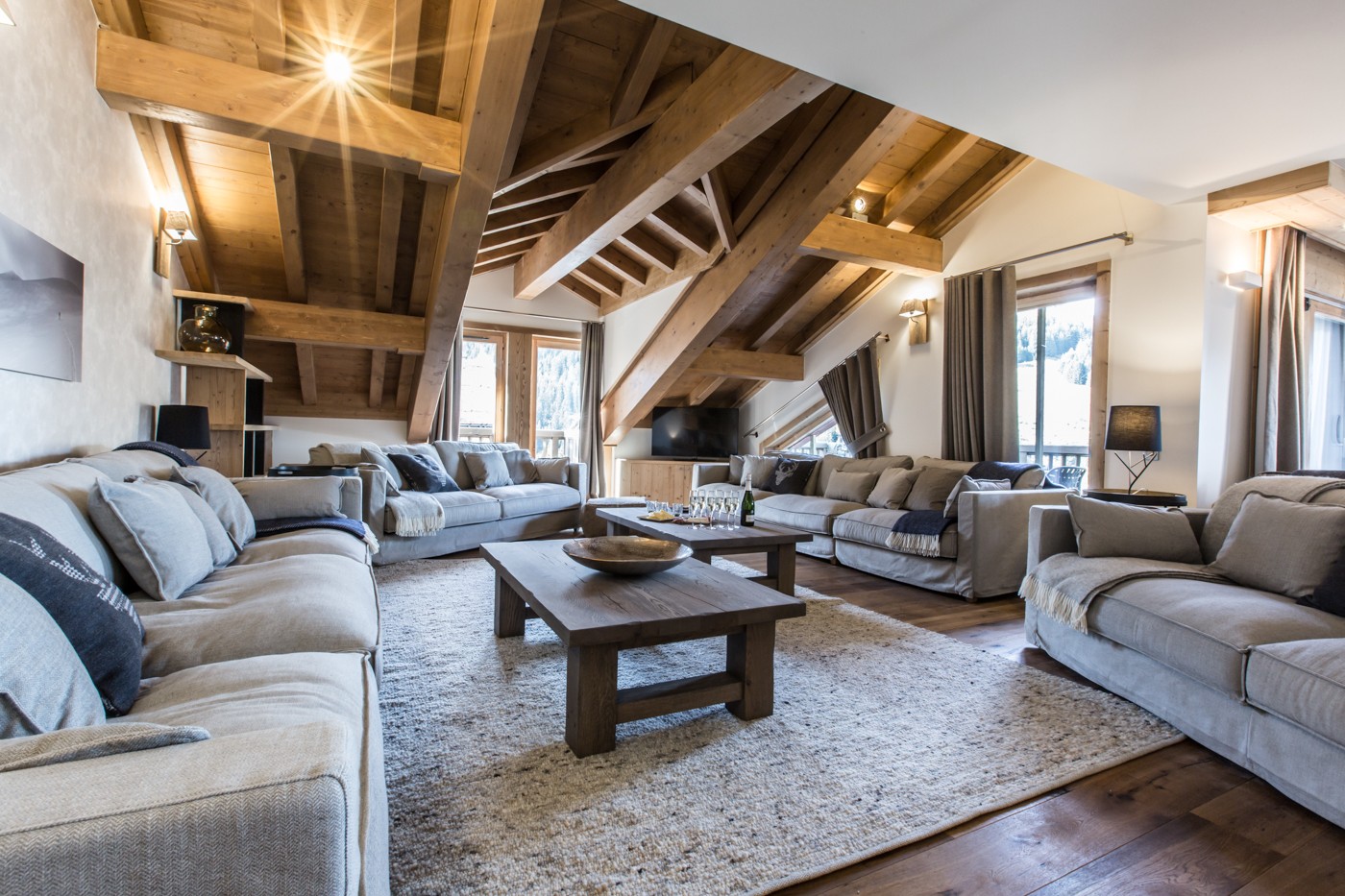 Courchevel 1650 Luxury Rental Appartment Altu Living Room
