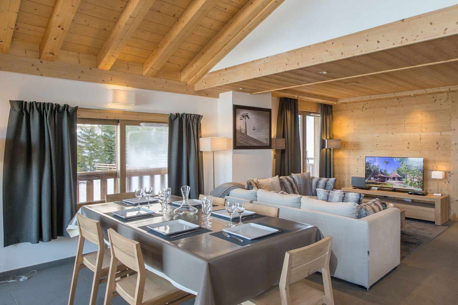 Courchevel 1650 Location Appartement Luxe Temagamite Salle A Manger 2
