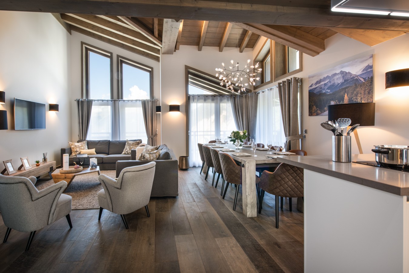 Courchevel 1650 Luxury Rental Chalet Akarlonte Living Room