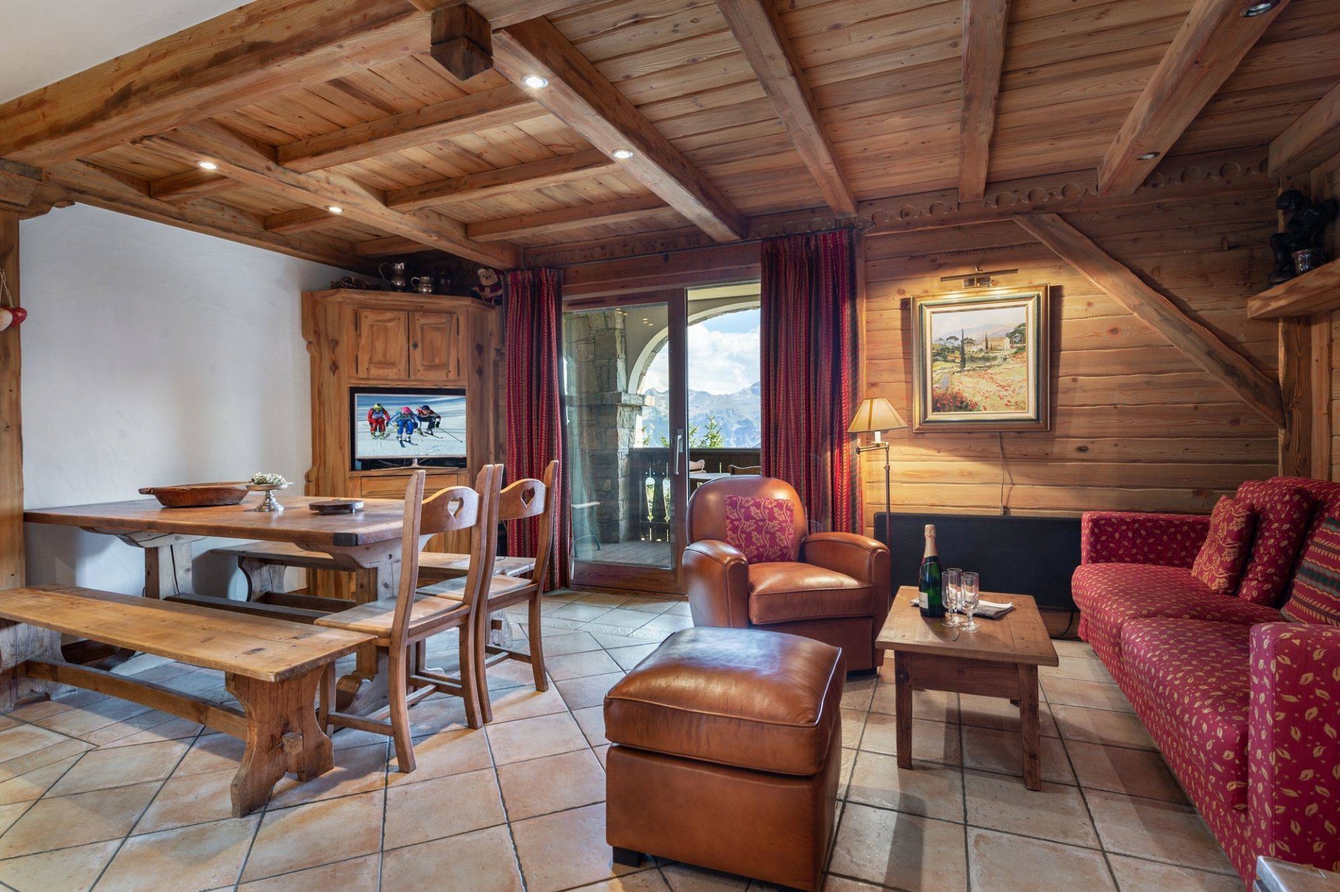 Courchevel 1850 Luxury Rental Appartment Carrolate Living Room 