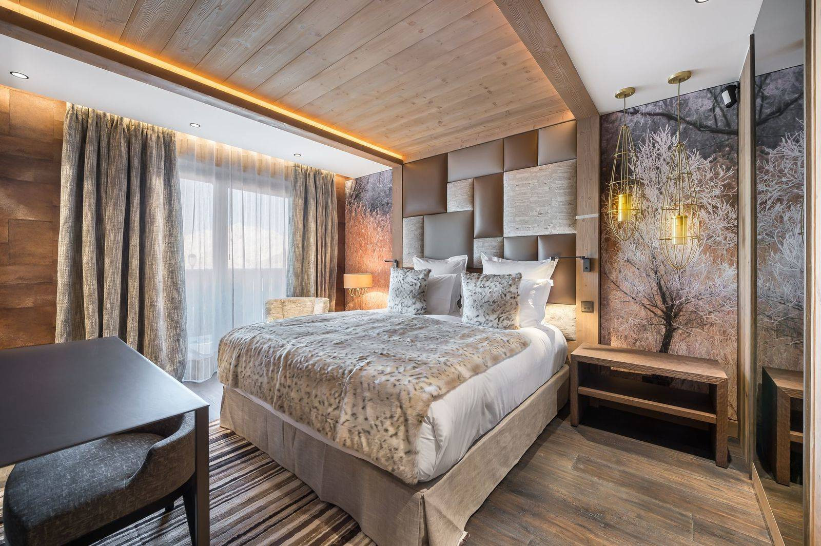 Courchevel 1850 Location Chalet Luxe Elaxane Chambre Beige 