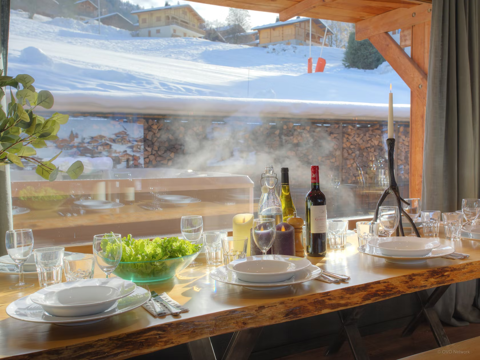 La Clusaz Location Chalet Luxe Ledouwite Diner 