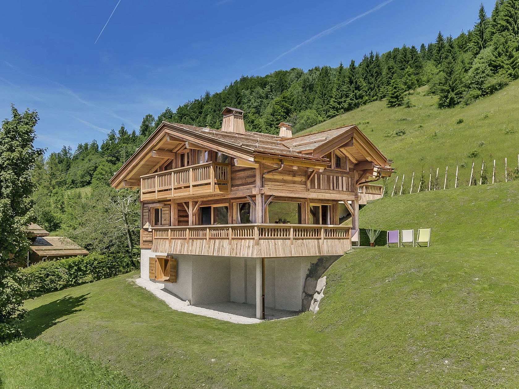 La Clusaz Location Chalet Luxe Lewidite Extérieur Eté