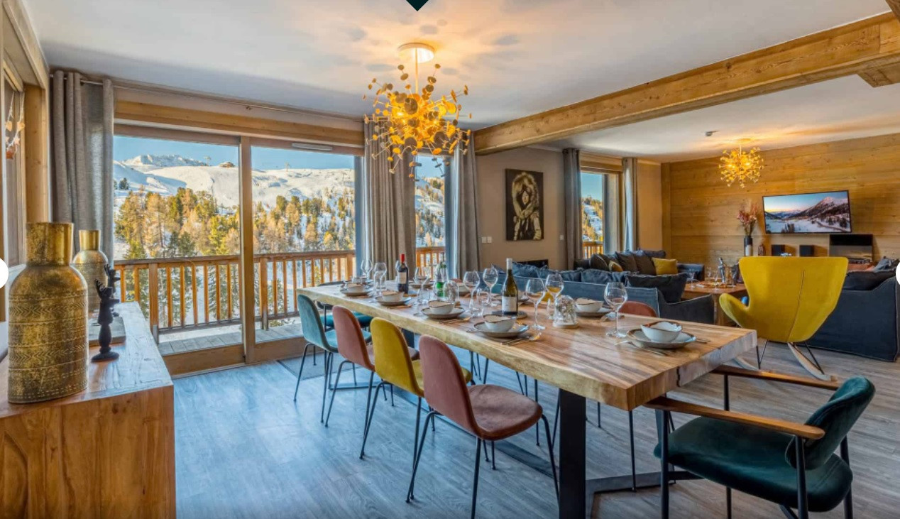 La Plagne Location Chalet Luxe Tunukite Salle A Manger 