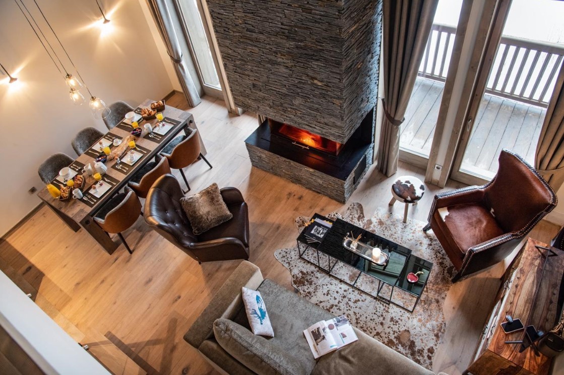 La Tania Luxury Rental Chalet Alta Living Room 2