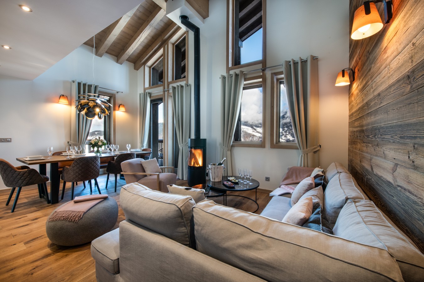 La Tania Luxury Rental Chalet Alte Living Room 2