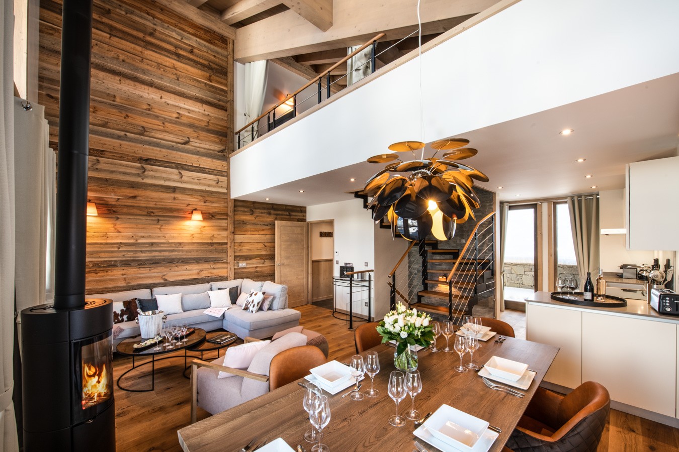 La Tania Luxury Rental Chalet Alte Living Room