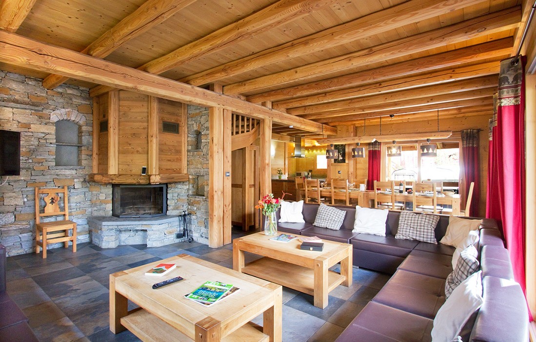 Les Deux Alpes Rental Chalet Luxury Cervantate Living Room
