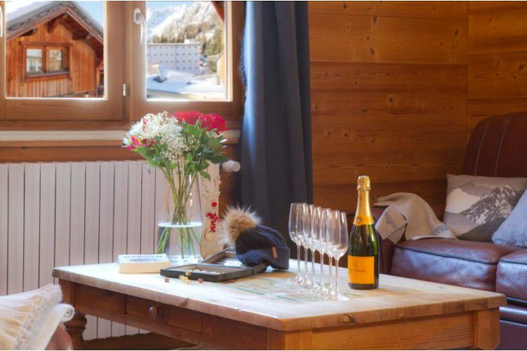 Les Deux Alpes Location Chalet Luxe Landre Salon