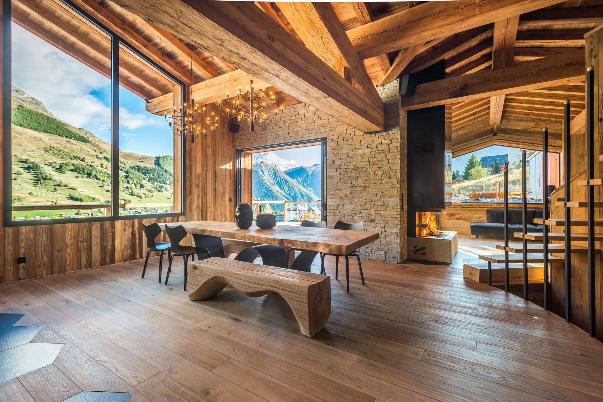 Les Deux Alpes Location Chalet Luxe Zincite Salon