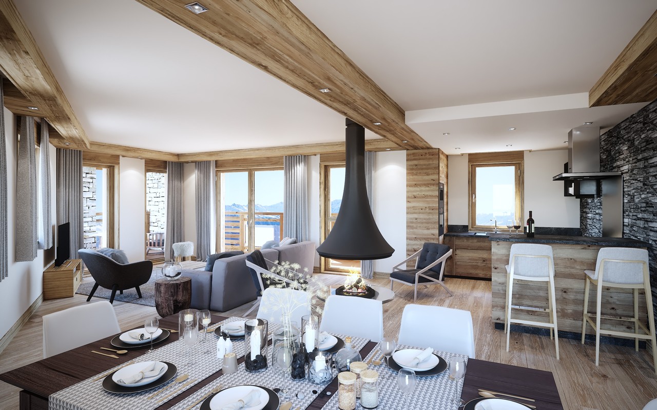 Les Gets Location Appartement Luxe Andeme Séjour 2