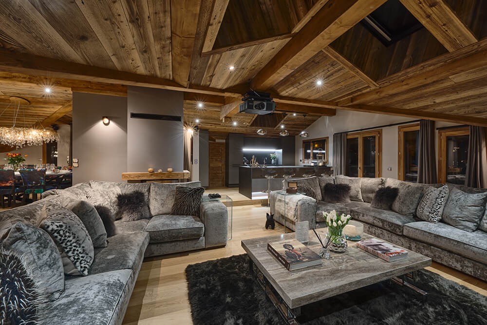 Les Gets Luxury Rental Chalet Gedrute Living Room