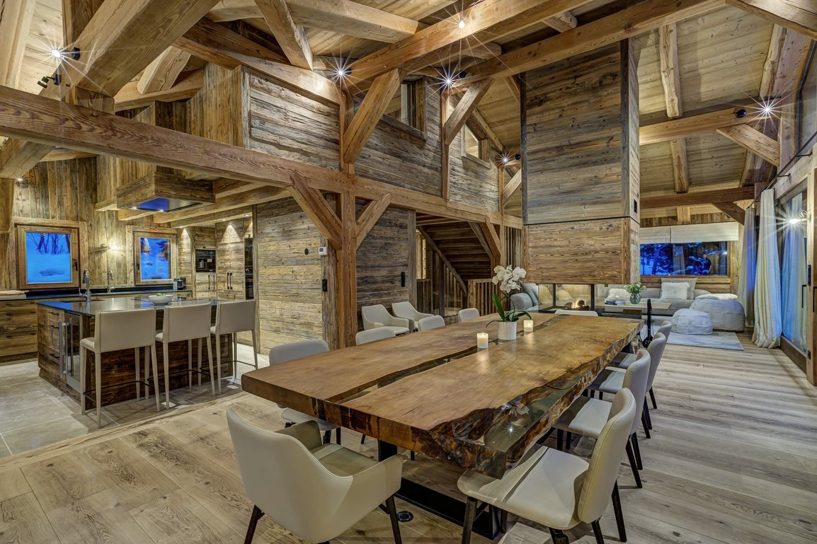 Location Chalet Luxe Chamonix Chamiz Salle A Manger