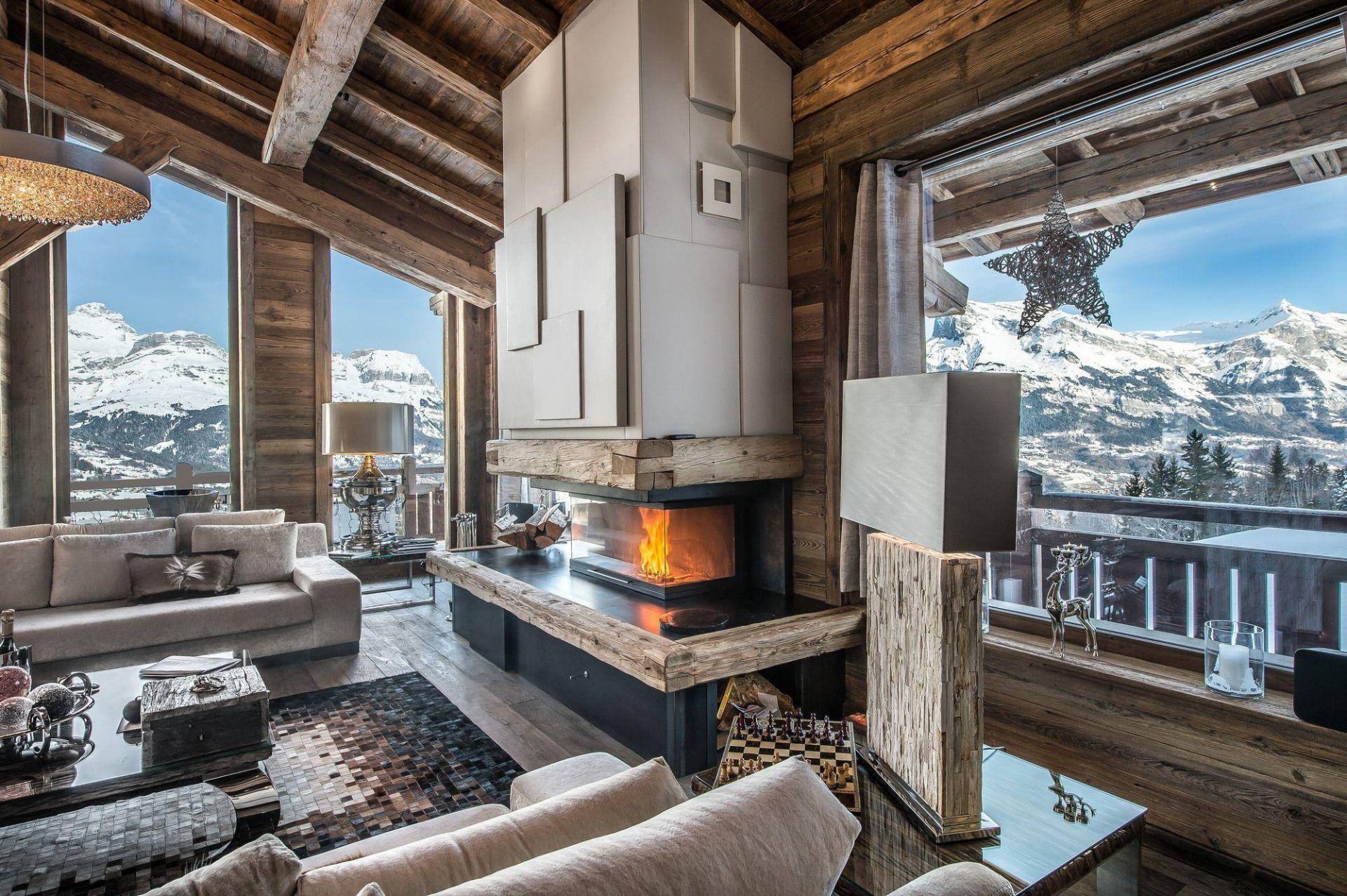 Megève Location Chalet Luxe Cajola Salon 1