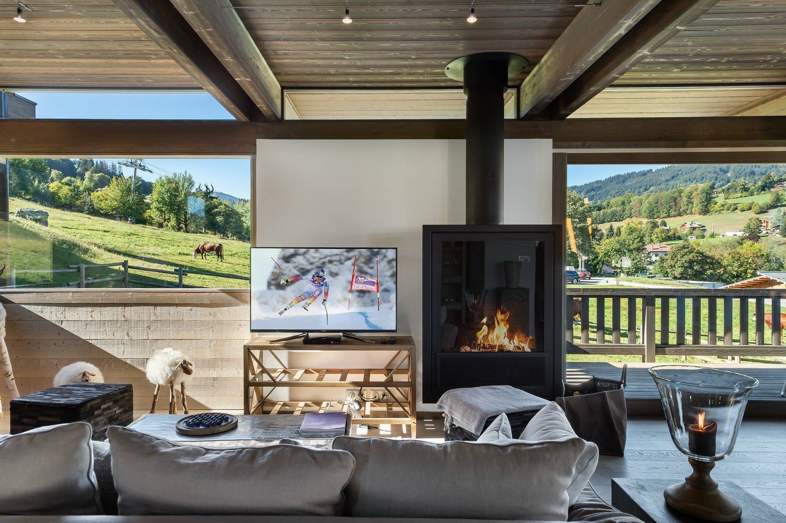Megève Luxury Rental Chalet Cajonate Living Room