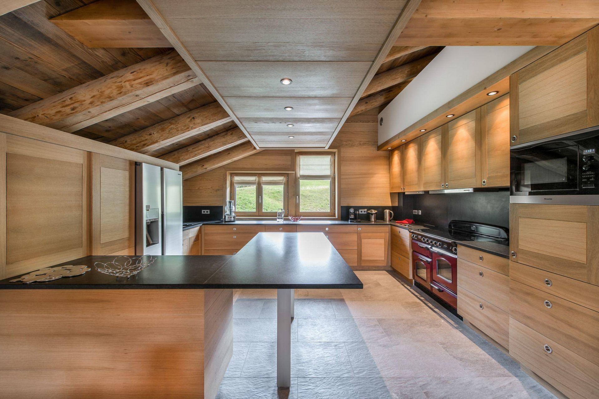 Megève Luxury Rental Chalet Miki Blue Kitchen