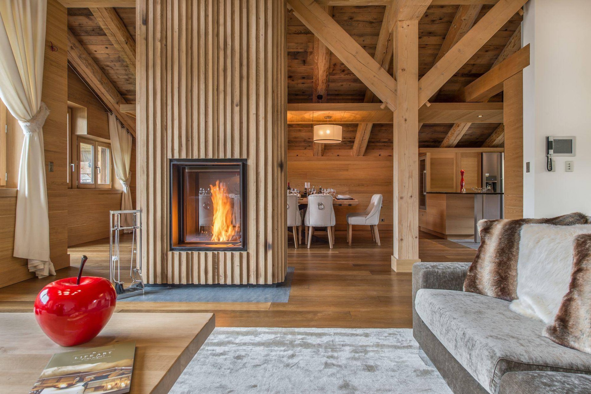 Megève Luxury Rental Chalet Miki Blue Living Area 3