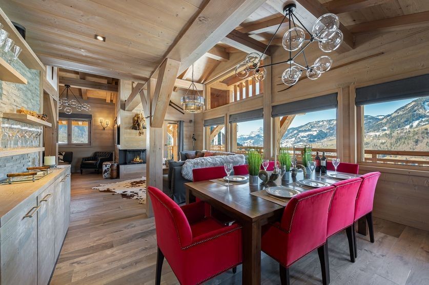 Megève Luxury Rental Chalet Sesane Dining Room