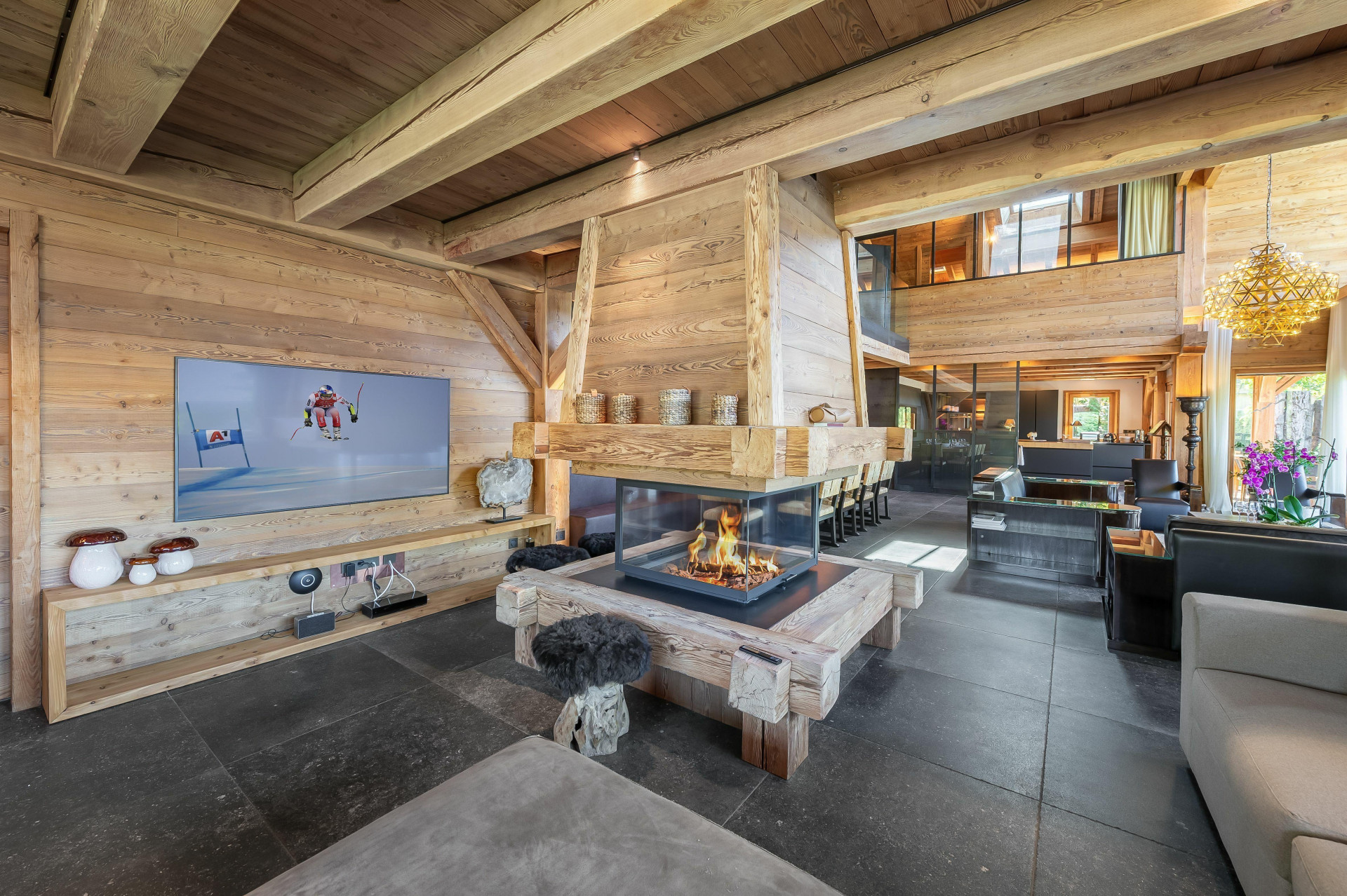 Megeve Location Chalet Luxe Sesani Séjour