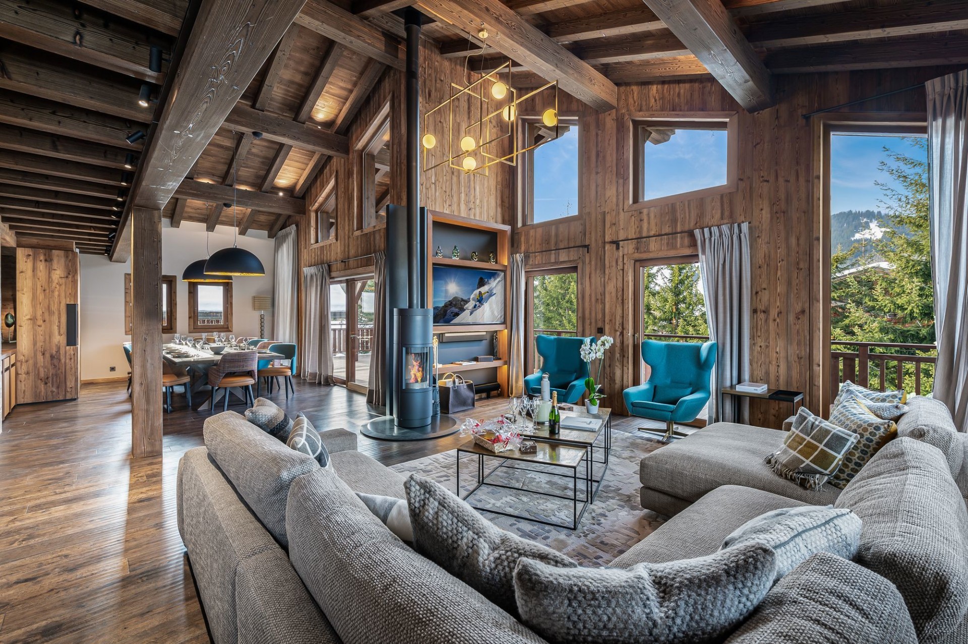 Megève Luxury Rental Chalet Sesanity Living Area