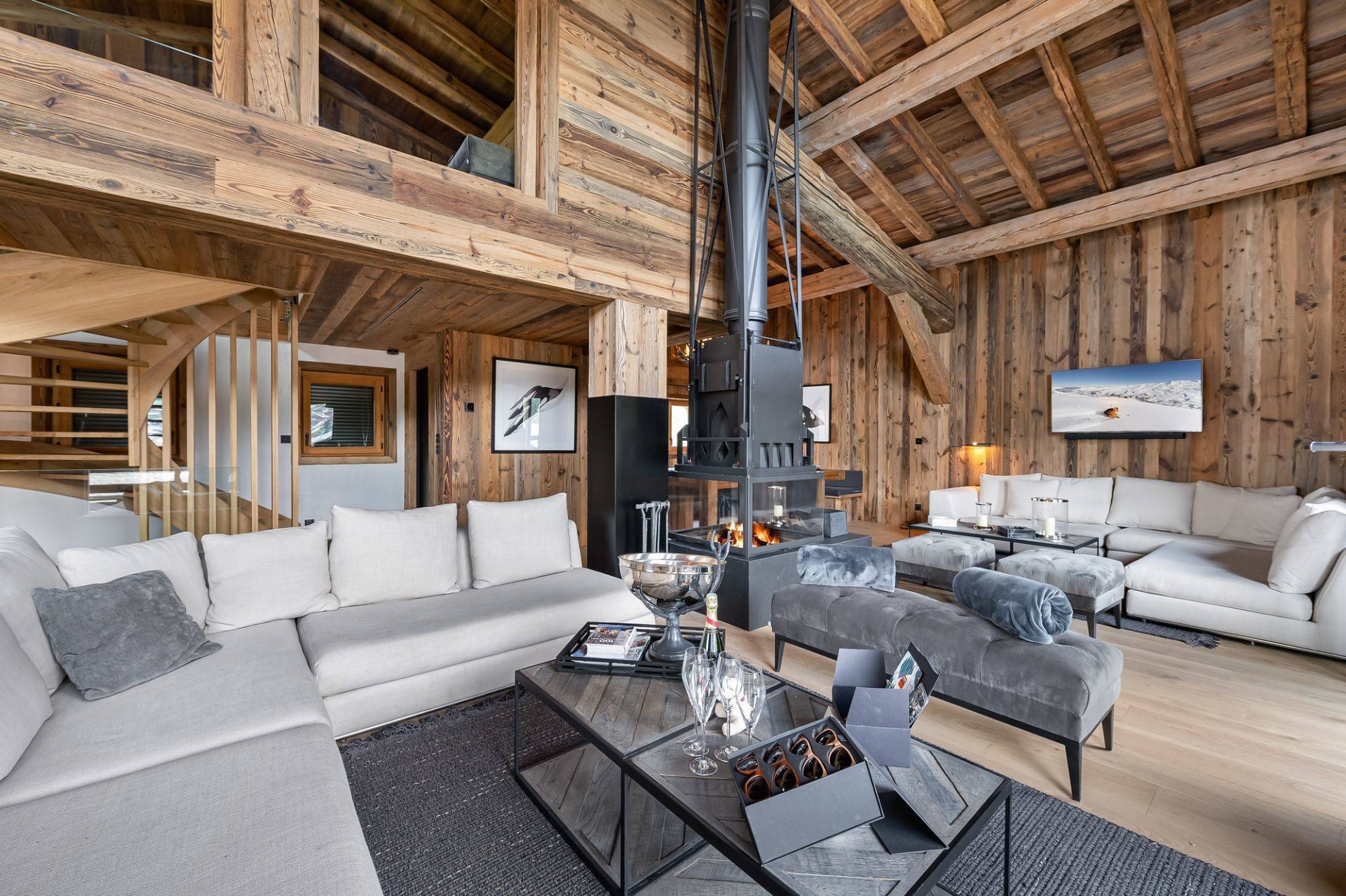 Megève Luxury Rental Chalet Taxodoge Living Area