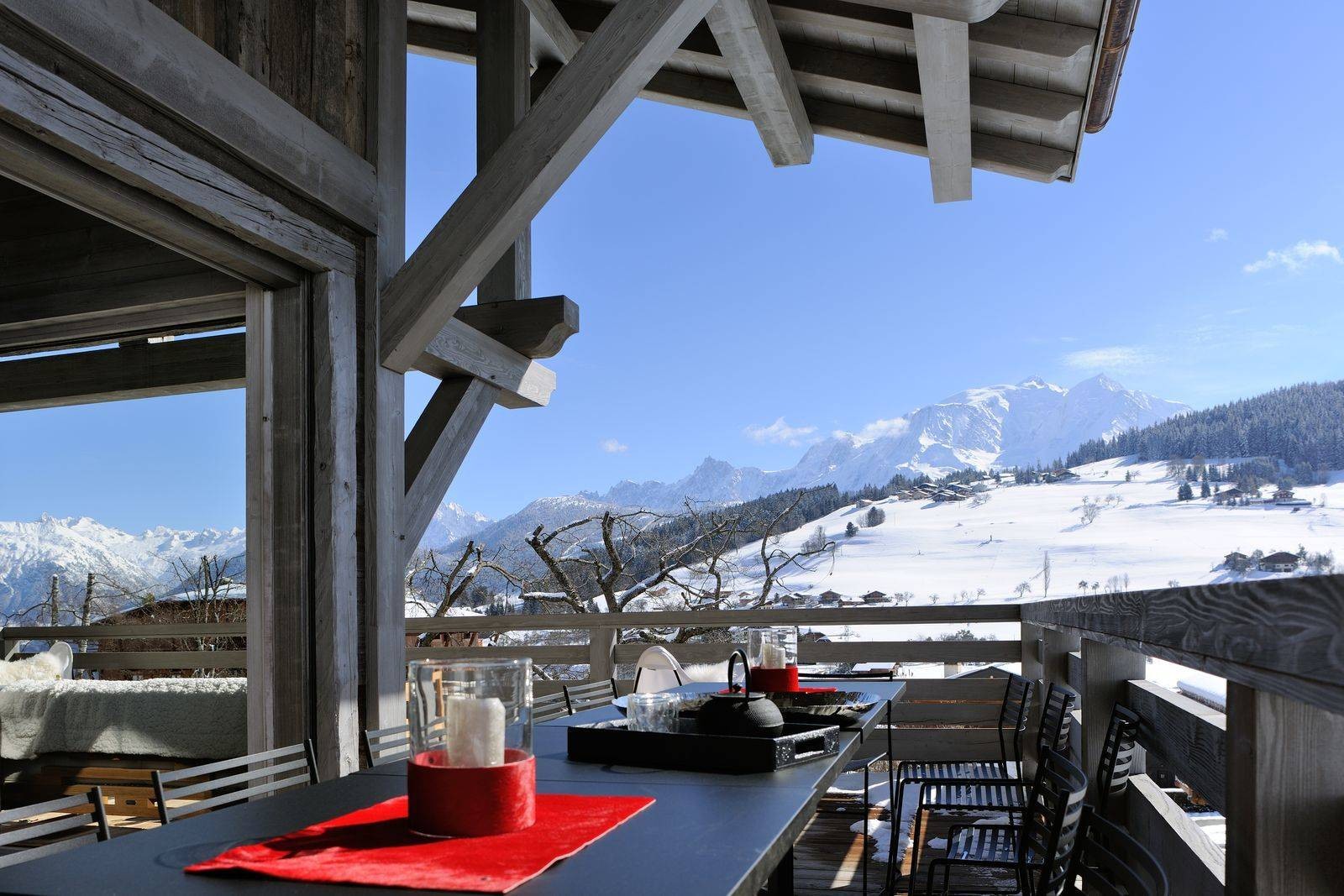 Megève Location Chalet Luxe Taxone Terrasse