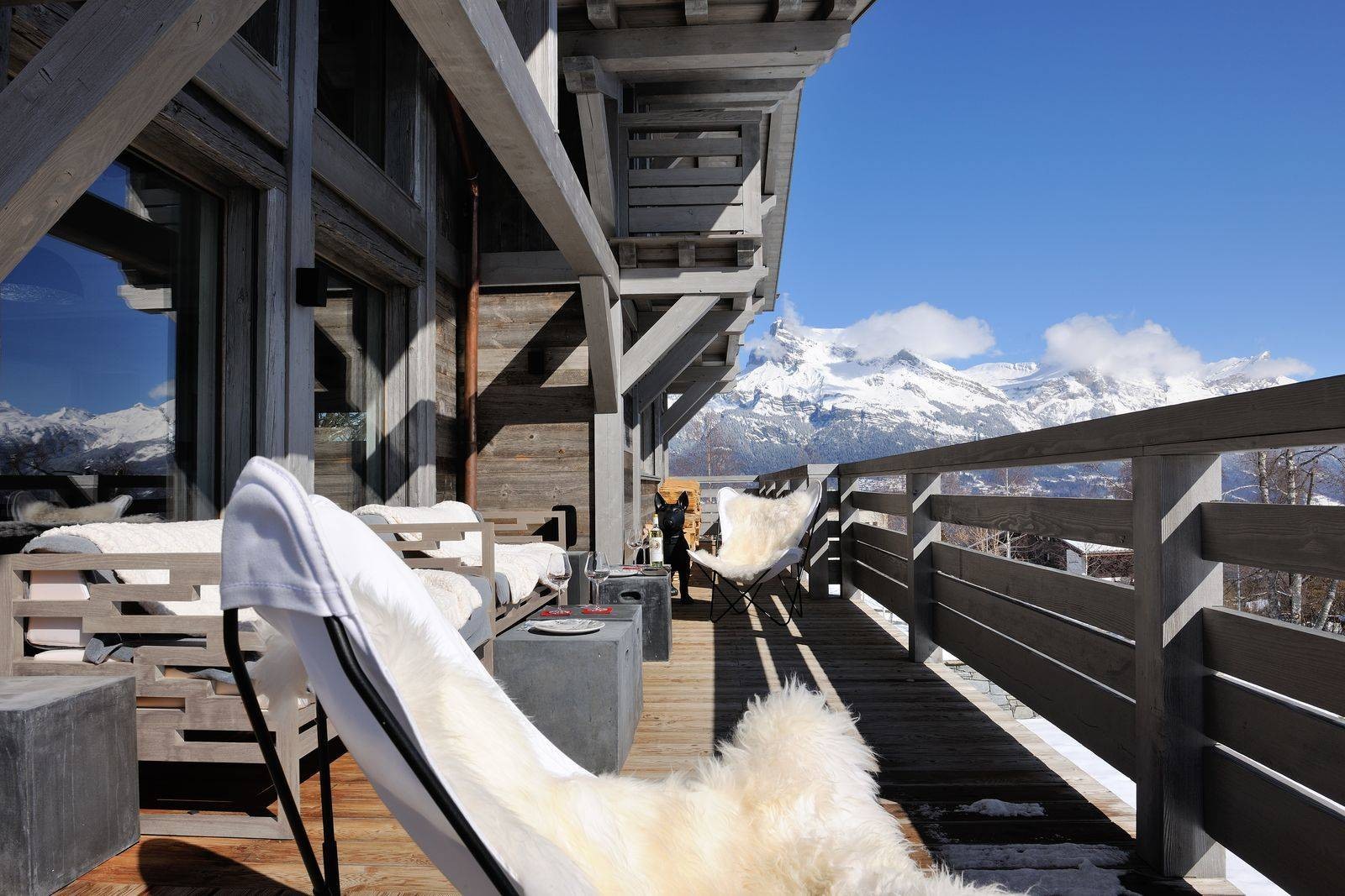 Megève Luxury Rental Chalet Taxone Terrace 2