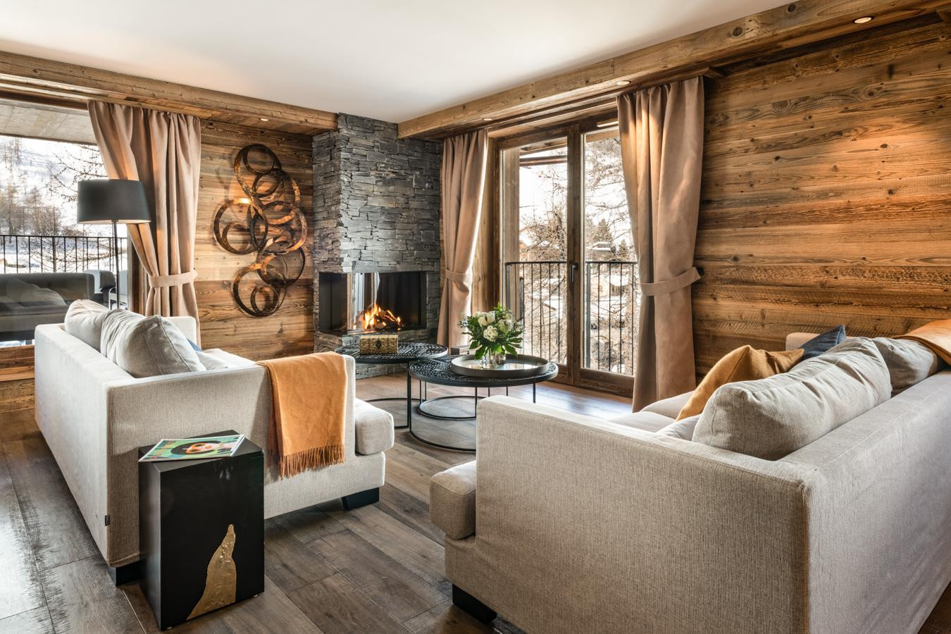 Meribel Location Appartement Luxe Malconi  Salon 