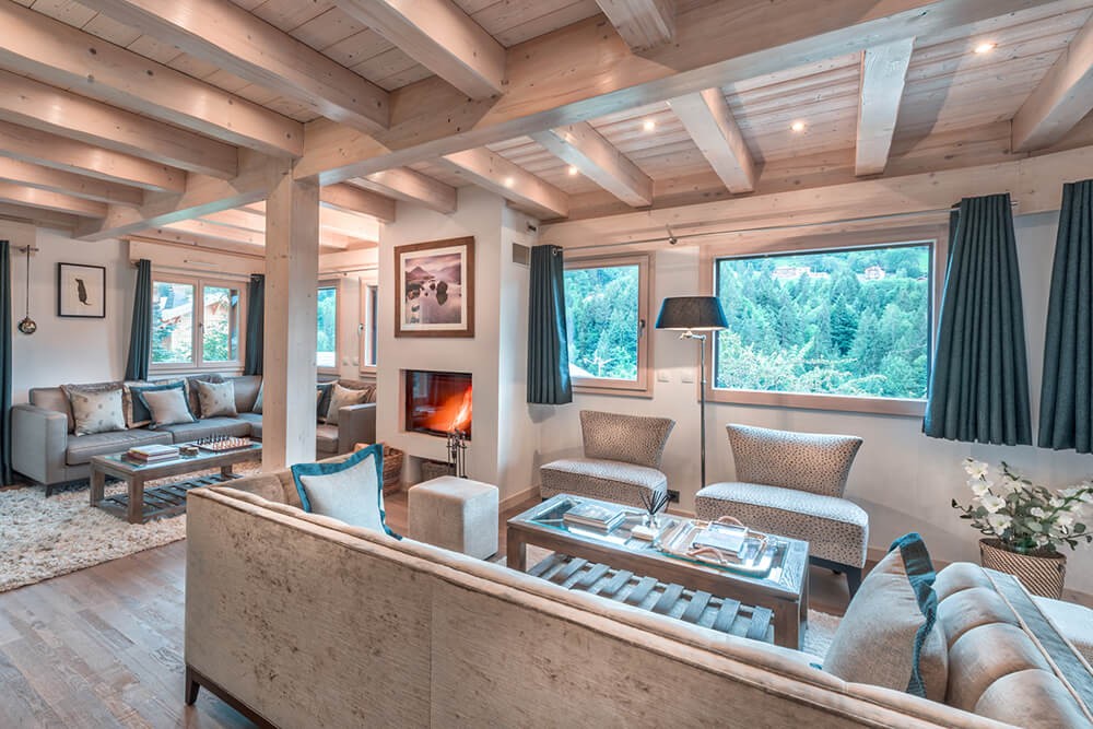 Morzine Luxury Rental Chalet Merlinate Living Room