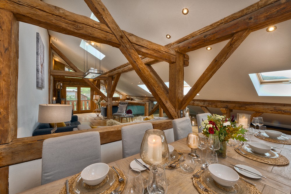 Morzine Luxury Rental Chalet Merlinute Dining Room
