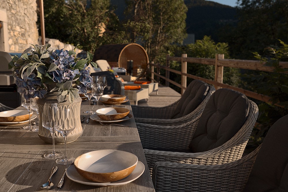 Morzine Luxury Rental Chalet Morzinite Outdoor Dining Room
