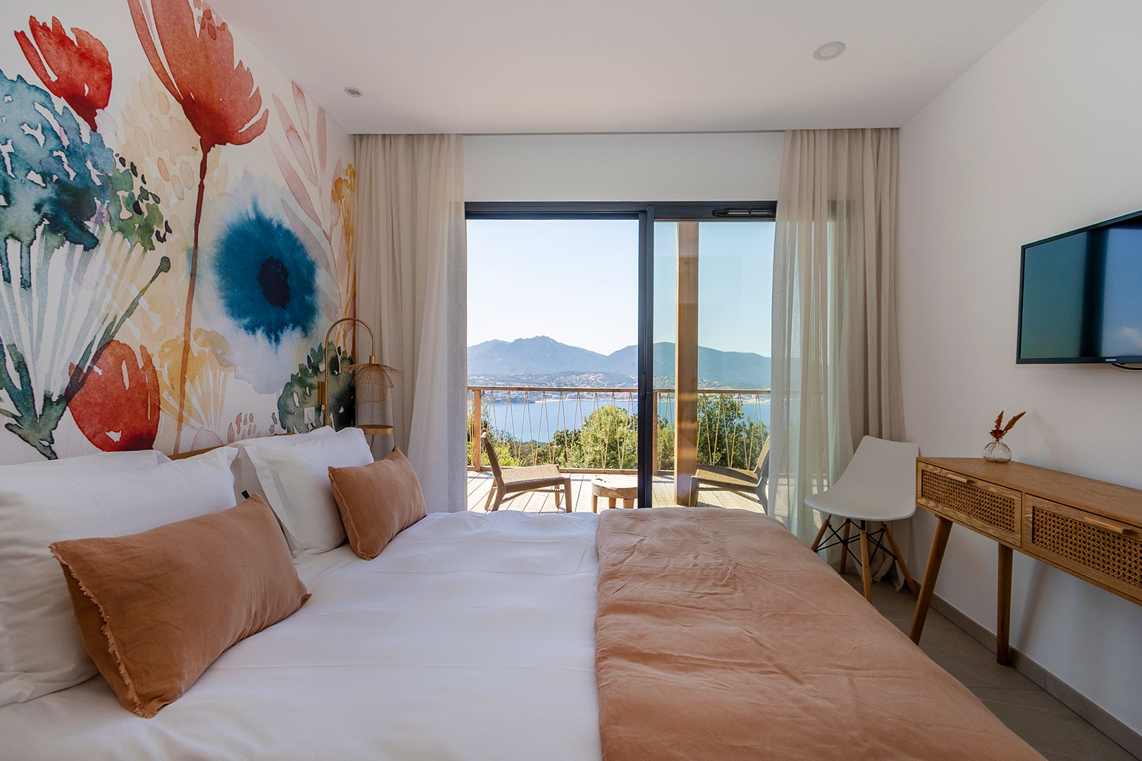 Propriano Location Villa Luxe Fitu Chambre Fleur 