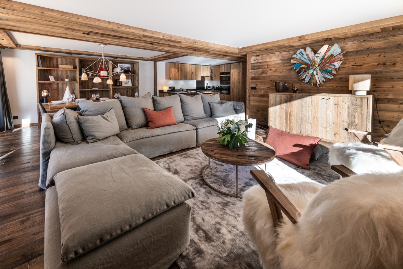 Val D'Isère Location Appartement Dans Résidence Luxe Tankitie Salon 1