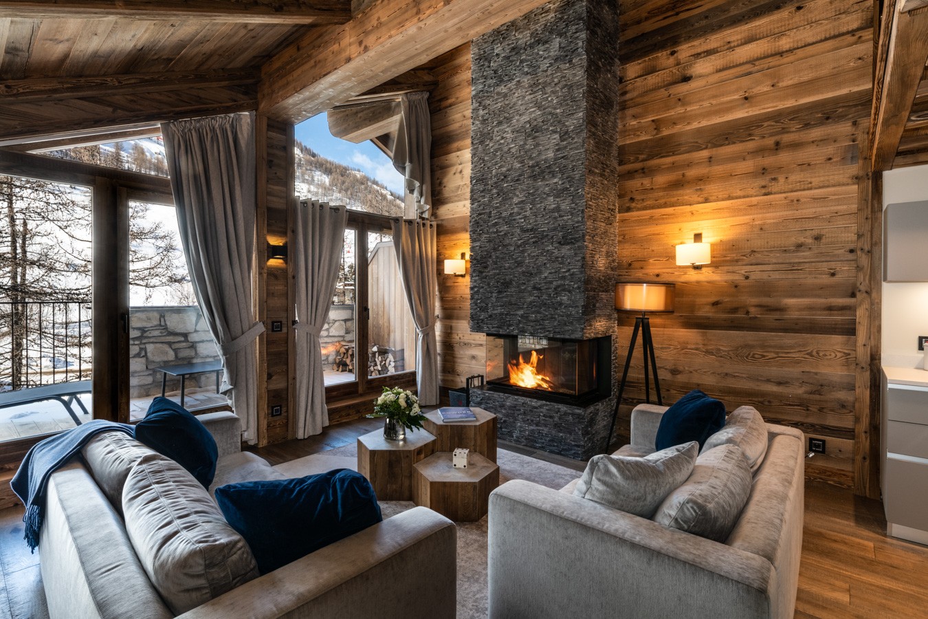 Val D'Isère Location Appartement Dans Résidence Luxe Tounkite Salon 2