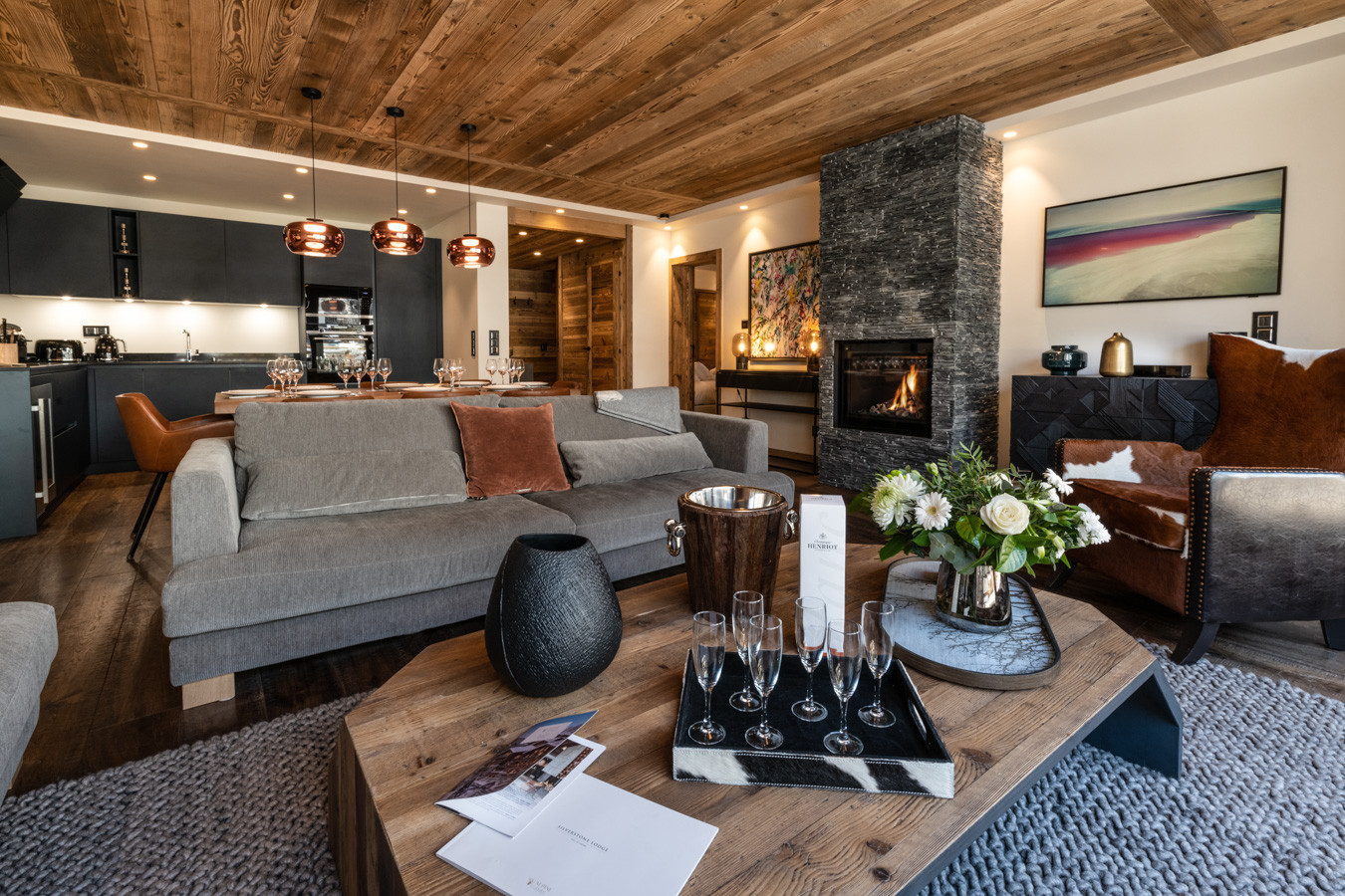 Val D'Isère Location Appartement Dans Résidence Luxe Valuge Salon 1